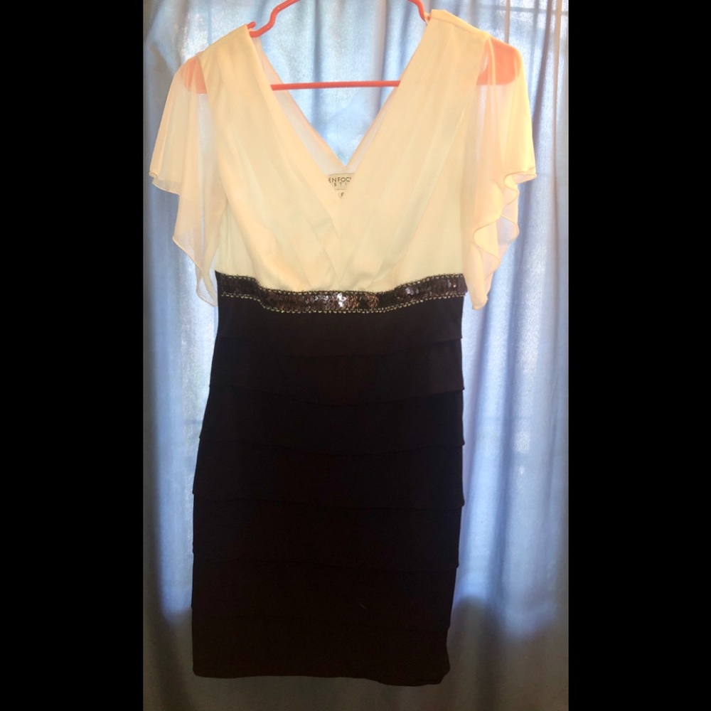 Black and white cocktail dress